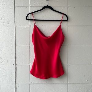 Zara red 90s draped cowl neck sexy strappy top medium